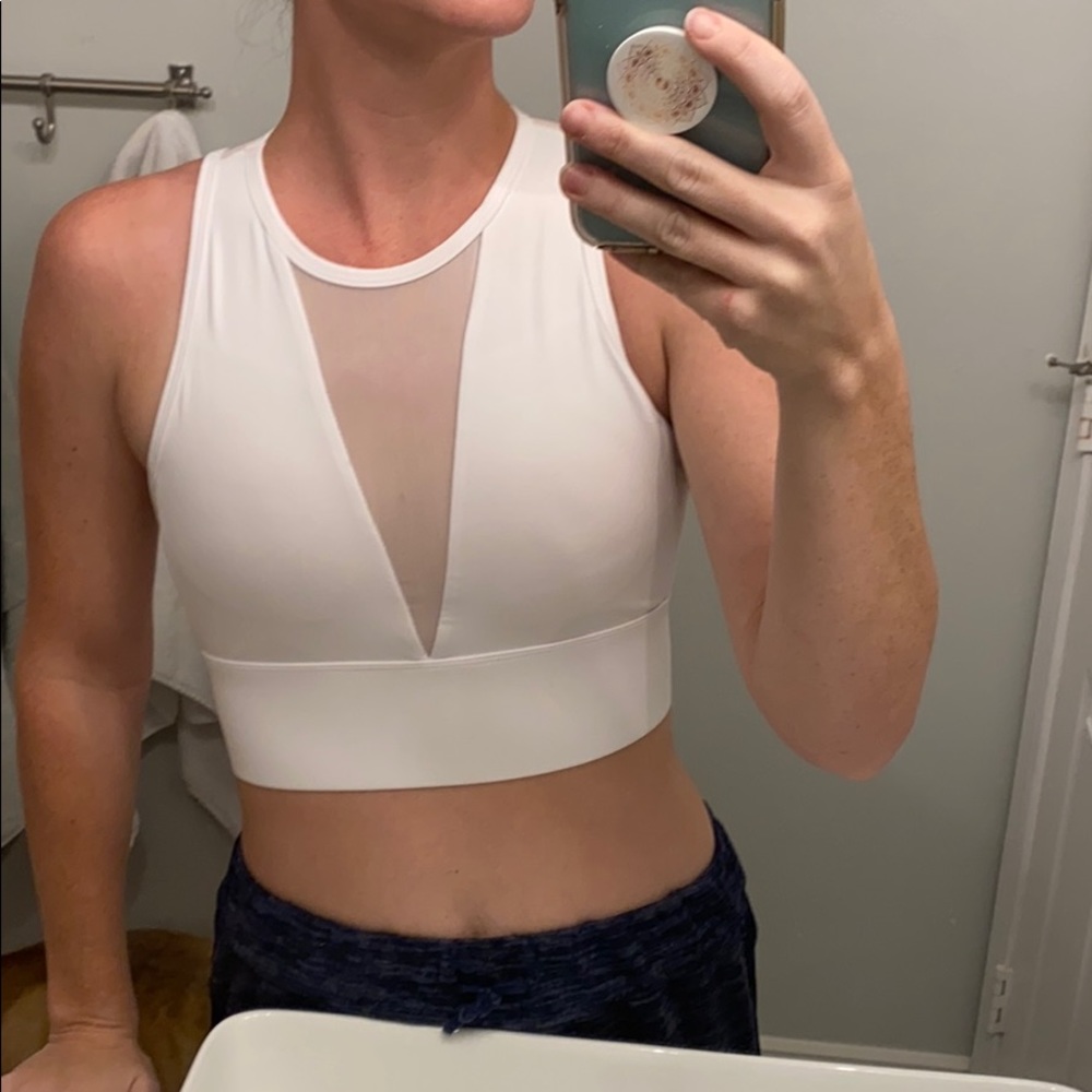 Fabletics white sports bra